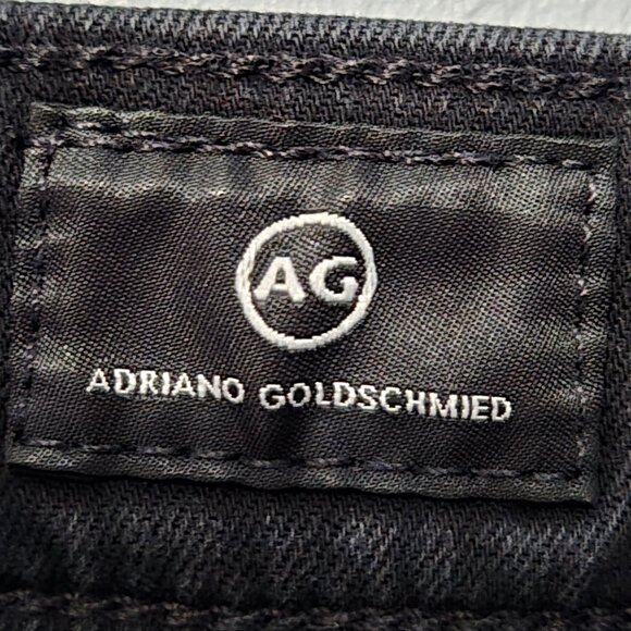 AG Farrah High Rise Raw Hem Ankle Skinny High-Rise Jeans, Distressed Black, 26" - Picture 6 of 9